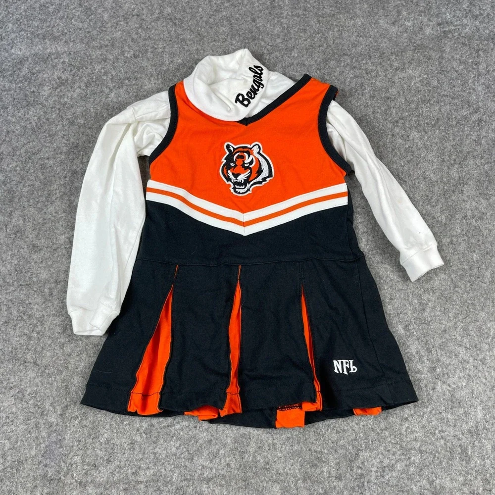 NFL Cincinnati Bengals Cheerleader Outfit 24 Months Orange Black White Dress Set
